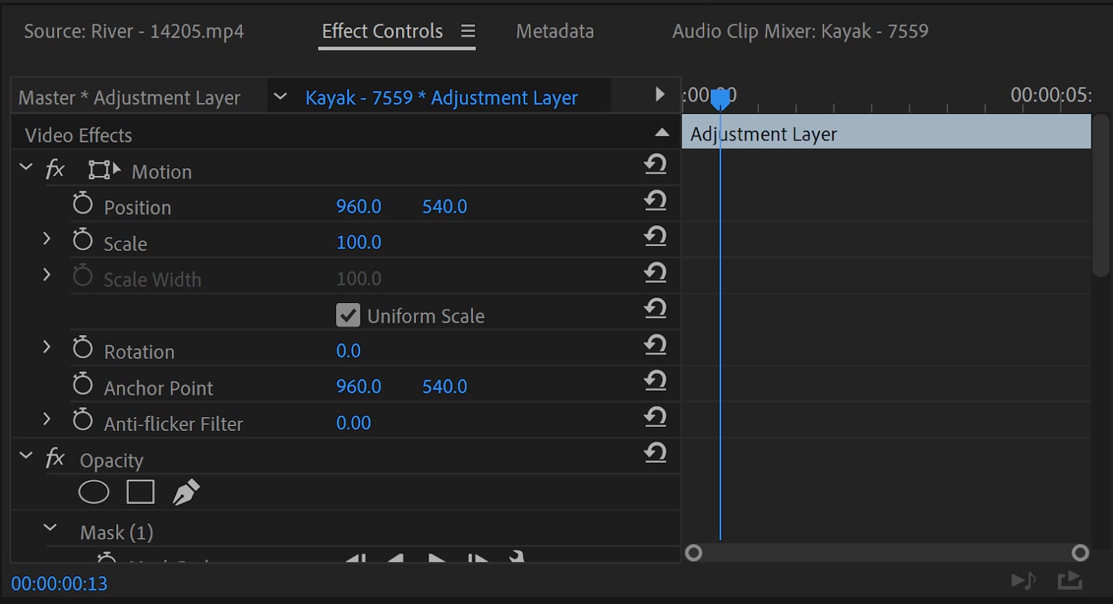 Effect Controls Panel Premiere Pro