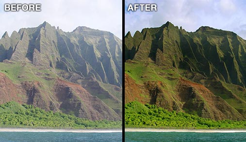 photoshop before and after landscape